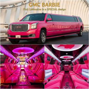 Rent Pink GMC Limousine Dubai Abu Dhabi Sharjah UAE
