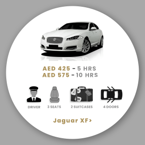 Rent Jaguar XF Car with Driver in Dubai Abu Dhabi Sharjah UAE at Best Price Charges Rate