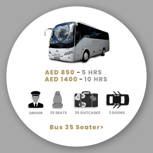 Rent King Kong Long Bus 35 Seater in Dubai Abu Dhabi Sharjah UAE at Best Price Charges Rate