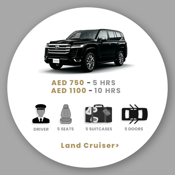 Rent Toyota Land Cruiser SUV with Driver in Dubai Abu Dhabi Sharjah UAE at Best Price Charges Rate