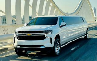 Chevrolet White Limousine Rental Dubai UAE